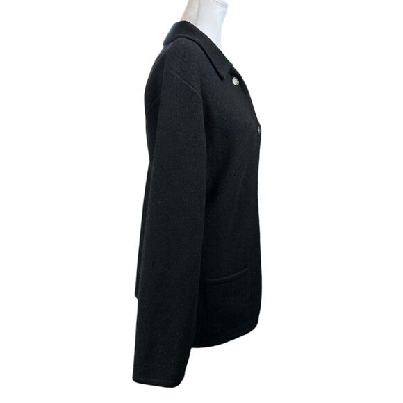 Nordstrom Wool Cardigan Button Front Black Size Medium Made in Australia - Picture 3 of 6